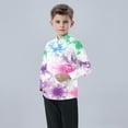 thumbnail image 5 of Boys Button Up Shirts Chest Pocket Fashion Tie-dye Long Sleeve Collared Dress Shirt for Kids Boy Girl Blouse, 7-8 Years Multicolor, 5 of 7