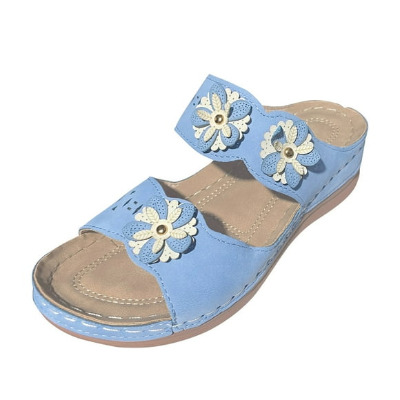 VBARHMQRT Mesh Chinese Slippers Women's Spring and Summer Fashion Clip Toe Flat Water Brick Sandals Casual and Comfortable Outing Beach Slippers