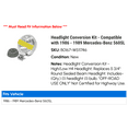 thumbnail image 2 of Headlight Conversion Kit - Compatible with 1986 - 1989 Mercedes-Benz 560SL 1987 1988, 2 of 2