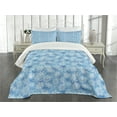 thumbnail image 3 of Ambesonne Snowflake Quilted Bedspread Set 2 Pcs, Pattern of Winter, Twin Size, Pale Blue White, 3 of 5