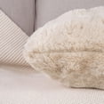 thumbnail image 3 of Pack of 2 Thick Plush Wool Throw Pillow Covers 18x18 Inch Beige Soft Decorative Cushion Cover for Sofa Bedroom Pillow Shell, 3 of 6