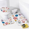thumbnail image 2 of GZHJMY Bathroom Mat set of 3， Set of Cute Doodle 3 Pieces Bath Mats Set for Bathroom, Vintage Style Non-Slip Washable Cover Floor Rug Decorations for Kitchen Bathroom Bedroom, 2 of 6