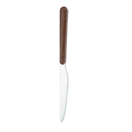 

YFan Tableware Solid Rust-Proof Faux Wood Handle Stainless Steel Spoon Fork Knife for Household