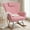 Pink, variant on VECELO Rocking Chair Faux Leather Upholstered Nursery Chair, High Backrest Glider Accent Chair with Headrest, Brown