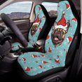 thumbnail image 4 of POLERO Protective Car Seat Covers for Automotive, Polyester Fabric Elastic Auto Front Seat Covers, Christmas French Bulldog, 4 of 7