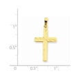 thumbnail image 3 of 14k Yellow Gold Diamond-cut Hollow Cross Pendant Charm, 3 of 4
