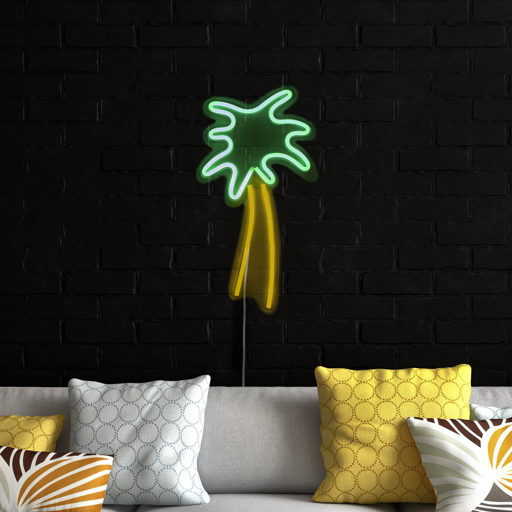 Northlight LED Palm Tree Neon Lighted Wall Art - 19" - Green and Yellow