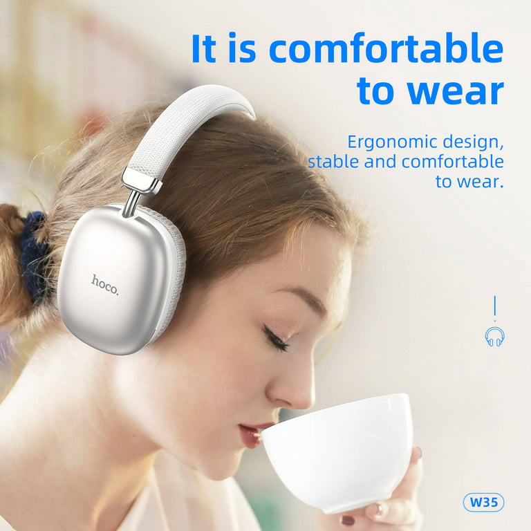 Audífonos Inalámbricos Diadema Bluetooth 5.3 Hoco W35 Color Plateado
