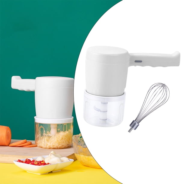 Batidor eléctrico inalámbrico de modo dual, picador de ajo, pequeño hogar, cocina, utensilios de cocina, mezclador de café para pasteles blanco Macarena Batidor inalámbrico eléctrico