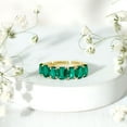thumbnail image 5 of Rosec Jewels Lab Grown Emerald Half Eternity Ring for Women (AAAA Grade), 10K Yellow Gold, US 7.00, 5 of 8