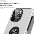 thumbnail image 3 of Case for iPhone 15 Pro Max, 360 Degree Rotation Magnetic Metal Finger Ring Holder Kickstand Magnet Car Mount Holder Inner Silicone with Camera Protection Glossy Anti-Drop Hard Cover - Silver, 3 of 16