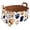 Multicolor 4, variant on Paw Print Pattern C Storage Basket Collapsible Storage Bin, PU Foldable Basket Convenient Box Storage Organizer with Handles for Shelves Office Bedroom Closet Nursery Toys Laundry