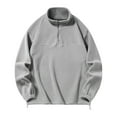 thumbnail image 3 of Miluxas Mens Fuzzy Fleece Sweatshirt Quarter Zip Pullover Long Sleeve Winter Fall Outdoor Warm Outerwear Gray XL(XL), 3 of 8