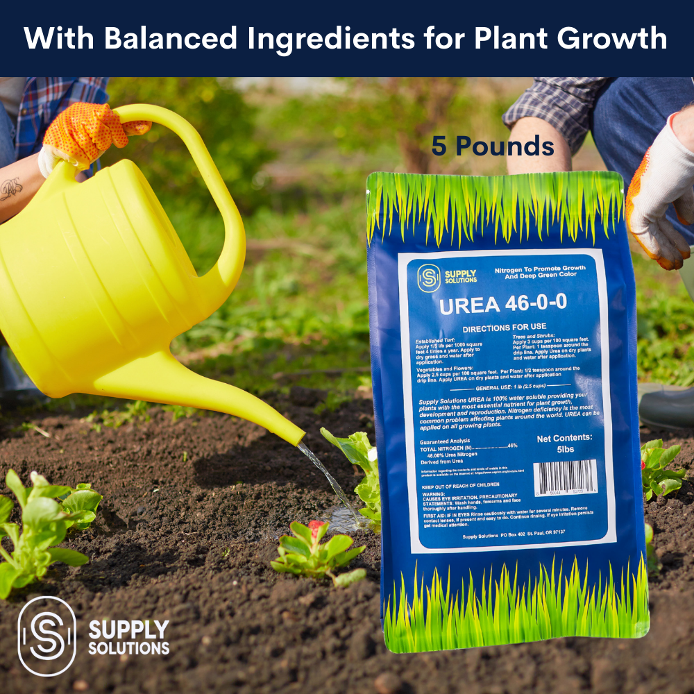 Supply Solutions Urea Nitrogen Organic Indoor Outdoor Lawn Fertilizer - Plant Food (5 Pounds)