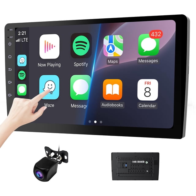 Estéreo para Auto Haudio 10.1" Doble Din con CarPlay Inalámbrico y GPS