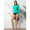 thumbnail image 3 of Charmo Women Color Blocked Swim Shirts Long Sleeve Rash Guard UPF 50+ UV Swimsuit Top, 3 of 6