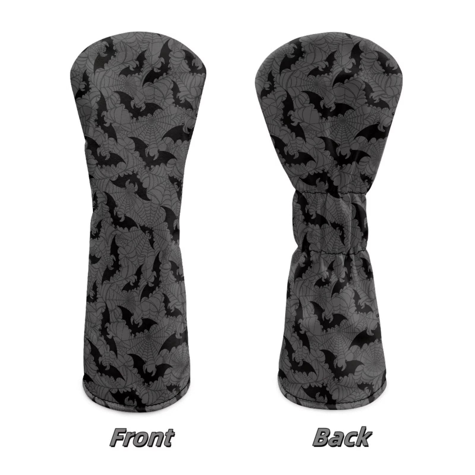 Uorisanigo Golf Club Covers for Women Men, 3 Packs Gray Black Bat Golf Club Driver, Fairway Wood and Hybrid Head Cover, Headcovers Set Keep Clubs Dry and Clean, Funny Accessories