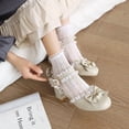 thumbnail image 5 of SACFOF Women Kawaii Mid Block Heel Mary Jane Rockabilly Pumps with Bow Platform Chunky Heel Cute Sweet Shoes, 5 of 6