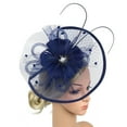 thumbnail image 2 of Comdrip Kentucky Derby Hats for Women, Women Girl Fascinators Hair Clip Hairpin Hat Feather Cocktail Wedding Tea Party Tea Hat Navy One Size, 2 of 4