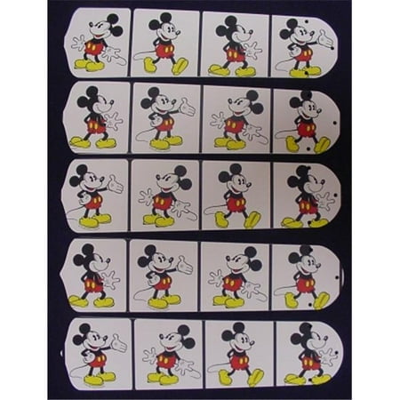 Rosewood 52 Inch Fan Blades - Ceiling Fan Designers 52SET-DIS-DMMW Disney Mickey Mouse no.2 52 in. Ceiling Fan Blades Only