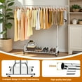 thumbnail image 3 of Baokaler 500 lbs Clothing Rack Heavy Duty Hanging Rack with Shelves Collapsible Clothes Racks on Wheels Rolling Garment Rack for Hanging Clothes Portable Adjustable, Chrome Finish, 3 of 9