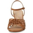 thumbnail image 2 of Cole Haan Jitney Knot Pecan Leather Ankle Strap Open Toe Wedge Heeled Sandals (Pecan Leather, 6), 2 of 6