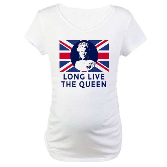 CafePress - Queen Elizabeth II: Long Live T Maternity T Shirt - Cotton Maternity T-shirt, Cute & Funny Pregnancy Tee