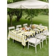 thumbnail image 4 of Outdoor Tablecloth with Umbrella Hole for Patio/Picnic/Party/Camping, Sunflowers Waterproof Table Cloth Rectangle Table Cover Washable, Spring Summer Bees Floral Yellow Plaid (52"x 70"), 4 of 8