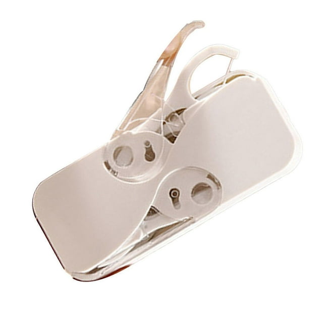 Portable Floss Dispenser Refillable Dual Open Automatic Refillable Handy Dental Floss Case with 12 Count Floss Sticks