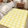 thumbnail image 4 of Yellow Plaid Area Rugs 4'x6', Washable Small Throw Rugs for Office Bathroom, Modern Minimalist Checkered Indoor Outdoor Rug Non-Slip Low Pile Carpet Runner Reversible Floor Mats, 4 of 8