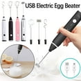 thumbnail image 3 of SATRINO Milk Frother Handheld Rechargeable, Frother Wand Drink Mixer Electric Whisk for Coffee, Detachable With 3 Stainless Whisks, Hand Mixer for Lattes, Cappuccino, Matcha, Egg, No Stand, White, 3 of 7