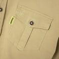 thumbnail image 4 of SWSMCLT Men's Long Sleeve Button Down Shirt Cotton Button Up Soft Thick Top Vintage Button Up Shirt Fitted Khaki Large, 4 of 5