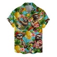 thumbnail image 4 of Pineapple Sloth Funny Tropical Hawaiian Shirt Aloha Summer Button Down Short Sleeve Casual Shirt, 4 of 7