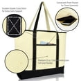 thumbnail image 6 of DALIX Reusable Grocery Tote Bag Cotton Canvas Meats and Vegetables Set in Black, 6 of 7