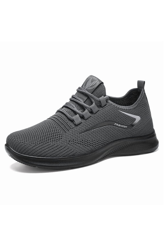 Men's Running Shoes Breathable Fly-knit Sneakers, Lightweight Non-Slip Athletic Tennis Shoes for Walking, Gym, Jogging & Casual Work