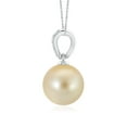 thumbnail image 2 of ANGARA Golden South Sea Cultured Pearl & Diamond V-Bale Pendant in 14K White Gold for Women | June Birthstone, Birthday, Anniversary, Jewelry Gift for Women | Pearl Necklace, 2 of 8