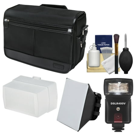 Nikon DSLR Camera/Tablet Messenger Shoulder Bag + LED Video Light & Flash + SoftBox + Diffuser Kit for D810, D750, D610, D7200, D7100, D5500, D5300, D3300, D3200 Nikon DSLR Camera/Tablet Messenger Shoulder Bag + LED Video Light & Flash + SoftBox + Diffuser Kit for D810, D750, D610, D7200, D7100, D5500, D5300, D3300, D3200