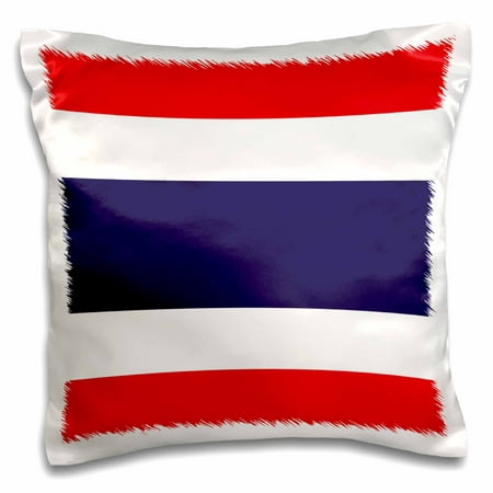3dRose Flag of Thailand - Thai red white navy blue stripes - Asian country - Asia world - Trairanga, Pillow Case, 16 by