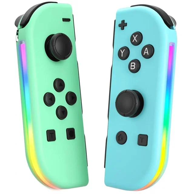 Manette de Jeu Sans Fil RGB pour Nintendo Switch/Led/Lite - Manette Switch G/R avec Double Vibration/réveil/commande de Mouvement/RGB