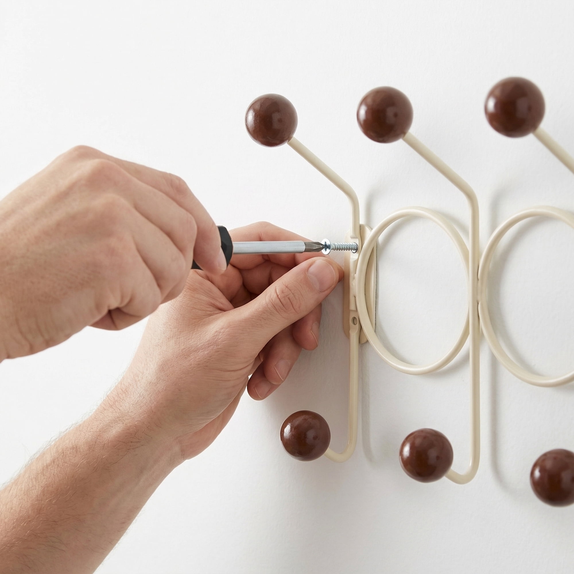 Unique Bargains Coat Rack Wall Mount with 12 Hooks for Entryway Bathroom Brown 43.5"x16.5"