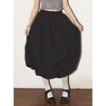 thumbnail image 6 of Rdhnmea Women Bubble Skirt, Elegant Elastic Waist Pleated Solid Long Skirt, 6 of 8