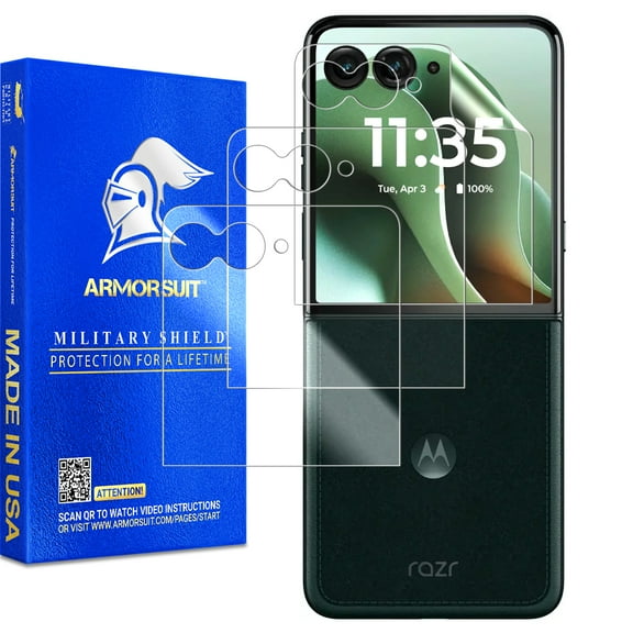 ArmorSuit 3 Pack Front Display Screen Protector for Motorola Razr Ultra (2025) / Razr  Plus (2025/2024) Case Friendly MilitaryShield HD Clear Film - Made in USA