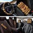 thumbnail image 4 of Yuyamidu Highland Cow Front Back Seat Cover Set of 14 Sunflower Steering Wheel Cover Seat Belt Pad Armrest Cover Pad Head Rest Covers Coasters Keychain, 4 of 7