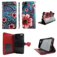 thumbnail image 1 of Pink Flower Green Paisley Wallet Folio Case for iphone 6 6S Fashion Flip PU Leather Cover Card Cash Slots & Stand, 1 of 2