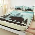 thumbnail image 3 of Feelyou Jungle Wildlife Bear Full Size Sheets, Rustic Tree Plaid Bed Sheets, Farmhouse Animal Sheet Sets, Luxury Bedroom Decor, 4-Piece, 3 of 7