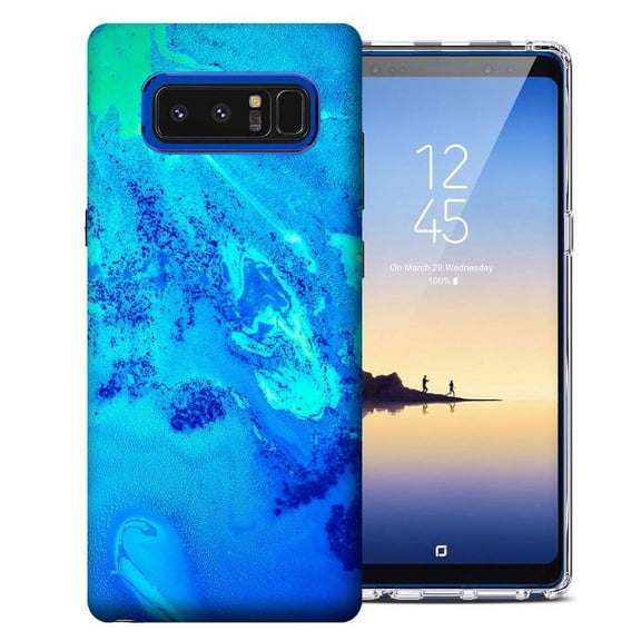 MUNDAZE For Samsung Galaxy S10 Plus Blue Abstract Paint Design TPU Gel Phone Case Cover
