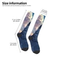 thumbnail image 4 of Vsdgher Cloud Wolf Print Thigh High Socks Extra Long Stretchy Sock Women Over Knee High Opaque Stocking Daily Wear, 4 of 5