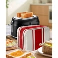 thumbnail image 4 of Red Vintage Small Toaster Cover 2 Slice, Kitchen Appliance Covers, Geometric Stripes Simple Lines Toaster Oven Cover with Loop, Bread Machine Cover Polyester Dust Cover Protection, 4 of 4