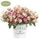 thumbnail image 1 of Ramo de flores artificiales para el hogar, oficina, escritorio, tela de seda, decoración floral falsa, ramo de capullos de rosa, rosa oscuro 3 piezas Sweethay ZHF0580-02, 1 of 5