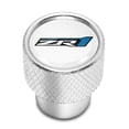 thumbnail image 2 of Chevrolet Corvette C6 ZR1 White on Shining Silver Aluminum Tire Valve Stem Caps, 2 of 6